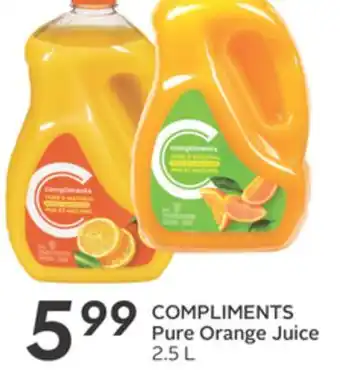 Sobeys COMPLIMENTS Pure Orange Juice offer