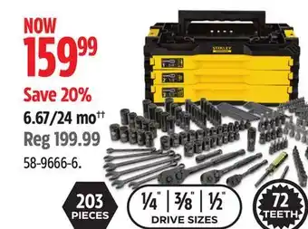 Canadian Tire Stanley Professional Grade Black Chrome Socket Set, 203-pc SAE/Metric offer