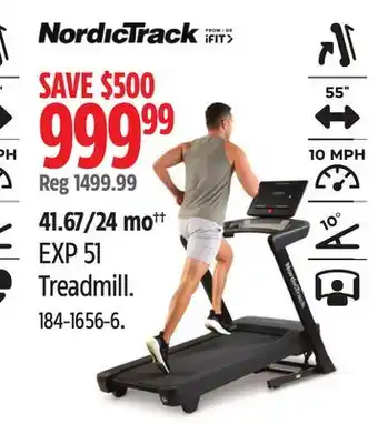 Canadian Tire NordicTrack EXP 51 Treadmill offer