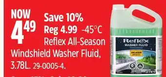 Canadian Tire Reflex -45°C Reflex All-Season Windshield Washer Fluid, 3.78L offer