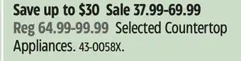 Canadian Tire Selected Heritage Countertop Appliances offer