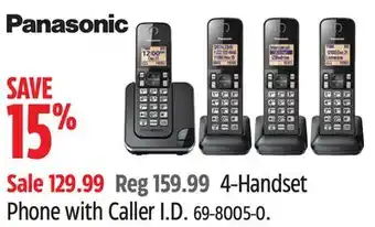 Canadian Tire Panasonic 4-Handset Phone with Caller I.D offer