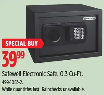 Canadian Tire Fortress Safewell Electronic Safe, 0.3 Cu-Ft offer