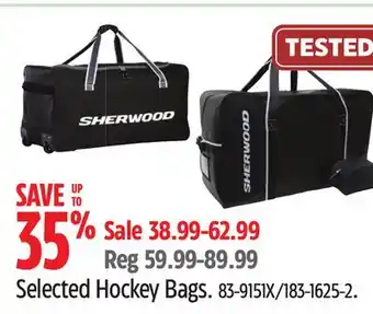 Canadian Tire Sherwood Selected Hockey Bags offer