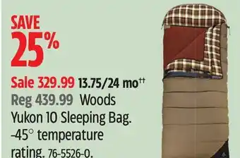 Canadian Tire Yukon 10 Sleeping Bag. -45° temperature rating offer