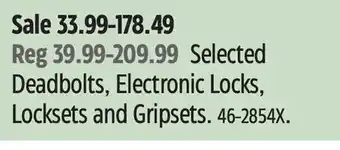 Canadian Tire Weiser Selected Deadbolts, Electronic Locks, Locksets and Gripsets offer