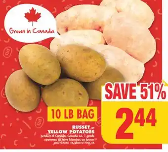 No Frills RUSSET or YELLOW POTATOES offer
