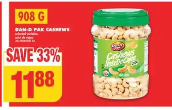 No Frills DAN-D PAK CASHEWS, 908 G offer