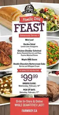 Farm Boy Family Day Feast offer