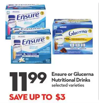 Longo's Ensure or Glucerna Nutritional Drinks offer
