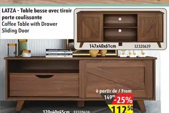 Sushi Shop Coffee Table with Drawer Sliding Door offer