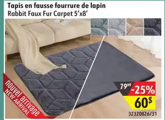 Sushi Shop Rabbit Faux Fur Carpet 5'x8' offer