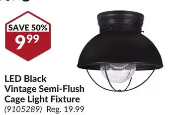 Princess Auto LED Black Vintage Semi-Flush Cage Light Fixture offer