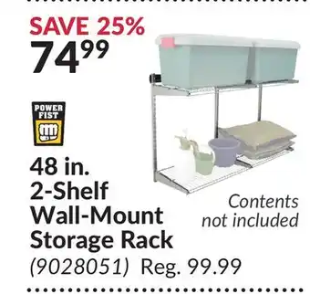 Princess Auto 48 in. 2-Shelf Wall-Mount Storage Rack offer