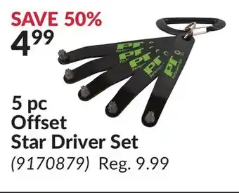 Princess Auto 5 pc Offset Star Driver Set offer