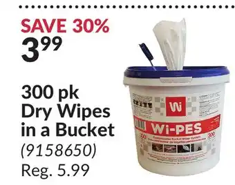 Princess Auto 300 pk Dry Wipes in a Bucket offer