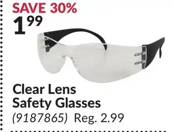 Princess Auto Clear Lens Safety Glasses offer