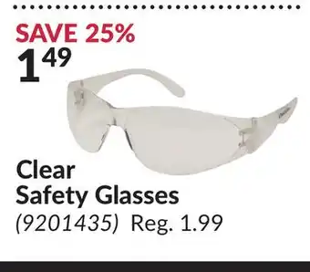 Princess Auto Clear Safety Glasses offer