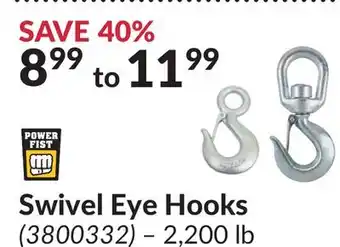 Princess Auto Power Fist Swivel Eye Hooks offer