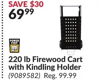 Power Fist 220 lb Firewood Cart with Kindling Holder