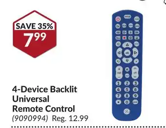 Princess Auto 4-Device Backlit Universal Remote Control offer