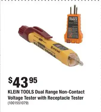 Home Depot KLEIN TOOLS Dual Range Non-Contact Voltage Tester with Receptacle Tester offer