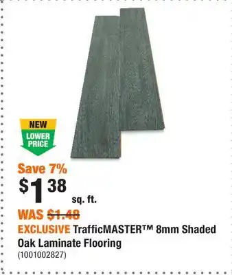 Home Depot EXCLUSIVE TrafficMASTER 8mm Shaded Oak Laminate Flooring offer