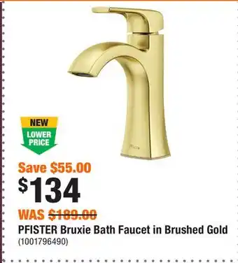 Home Depot PFISTER Bruxie Bath Faucet in Brushed Gold offer