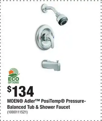 Home Depot MOEN Adler PosiTemp Pressure-Balanced Tub & Shower Faucet offer