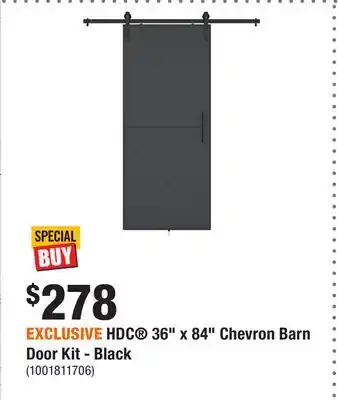 Home Depot EXCLUSIVE HDC 36 x 84 Chevron Barn Door Kit - Black offer