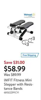 Walmart IMFIT Fitness Mini Stepper with Resistance Bands offer