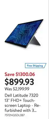 Walmart Dell Latitude 7320 13 FHD+ Touchscreen Laptop - Refurbished with 3 Yr Dell Warranty offer