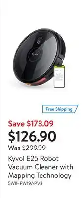 Walmart Kyvol E25 Robot Vacuum Cleaner with Mapping Technology offer