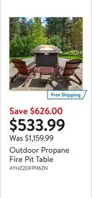 Walmart Outdoor Propane Fire Pit Table offer