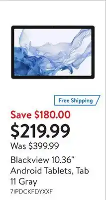 Walmart Blackview 10.36 Android Tablets, Tab 11 Gray offer