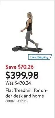 Walmart Flat Treadmill for under desk and home offer