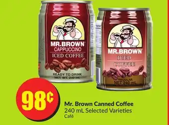 Chalo FreshCo Mr. Brown Canned Coffee 240 mL Selected Varieties offer