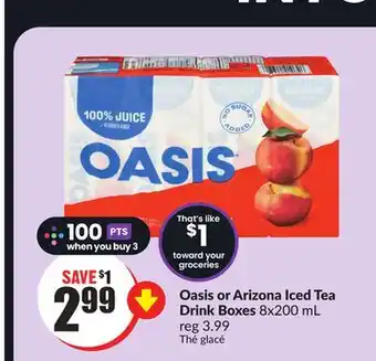 Chalo FreshCo Oasis or Arizona Iced Tea Drink Boxes 8x200 mL offer