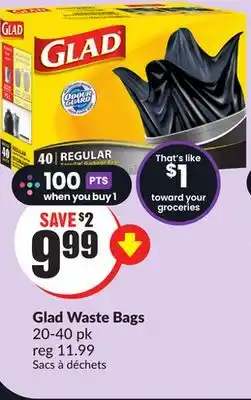 FreshCo Glad Waste Bags 20-40 pk offer