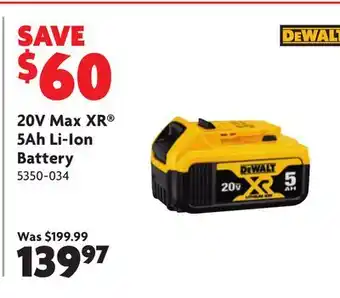 Home Hardware 20V Max XR 5Ah Li-Ion Battery offer