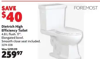 Home Hardware Dietrich High Efficiency Toilet offer