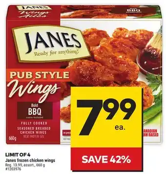 Giant Tiger Janes frozen chicken wings offer