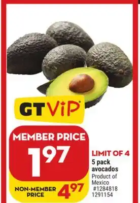 Giant Tiger 5 pack avocados offer