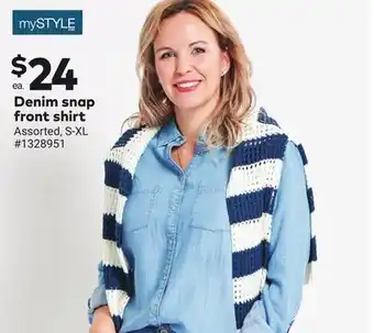 Giant Tiger Denim snap front shirt offer