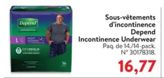 Walmart Depend Incontinence Underwear offer