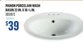 Canac MANON PORCELAIN WASH BASIN 22 IN. X 18-½ IN offer