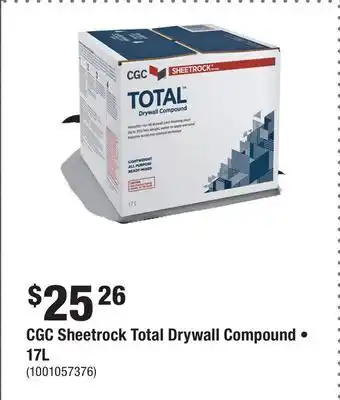 CGC Sheetrock Total Drywall Compound • 17L