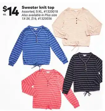 Giant Tiger Sweater knit top offer