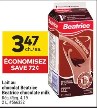 Giant Tiger Beatrice chocolate milk offer