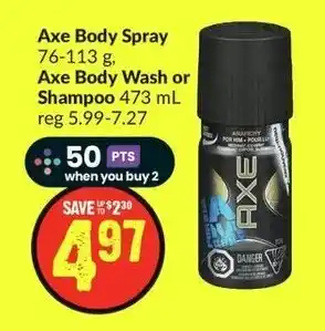 FreshCo Axe Body Spray 76-113g, Axe Body Wash or Shampoo 473mL offer